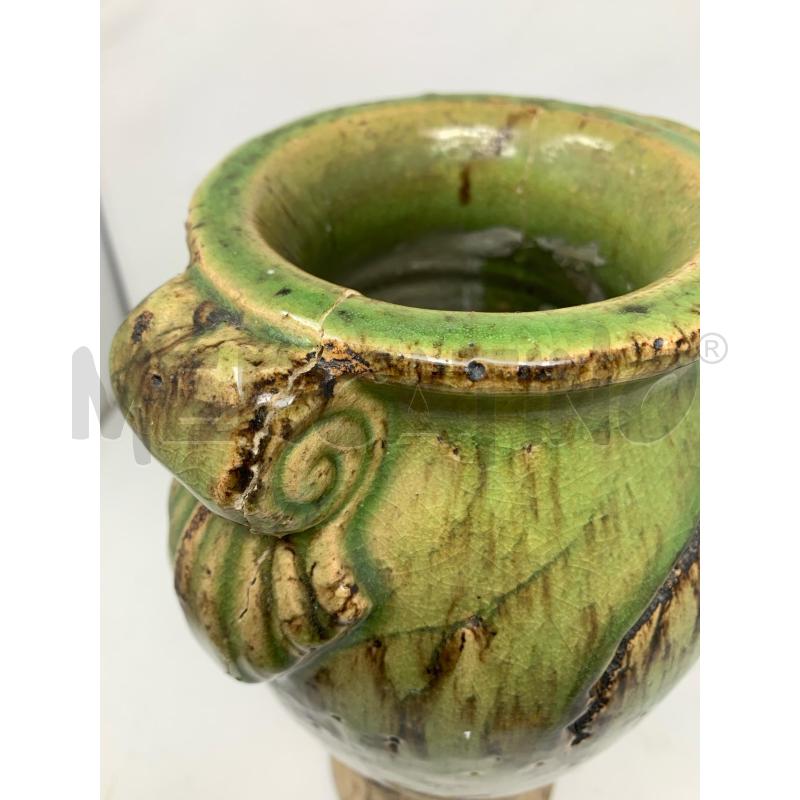 VASO CERAMICA SMALTO VERDE 2 MANICI RISSIOL | Mercatino dell'Usato Roma re di roma 5