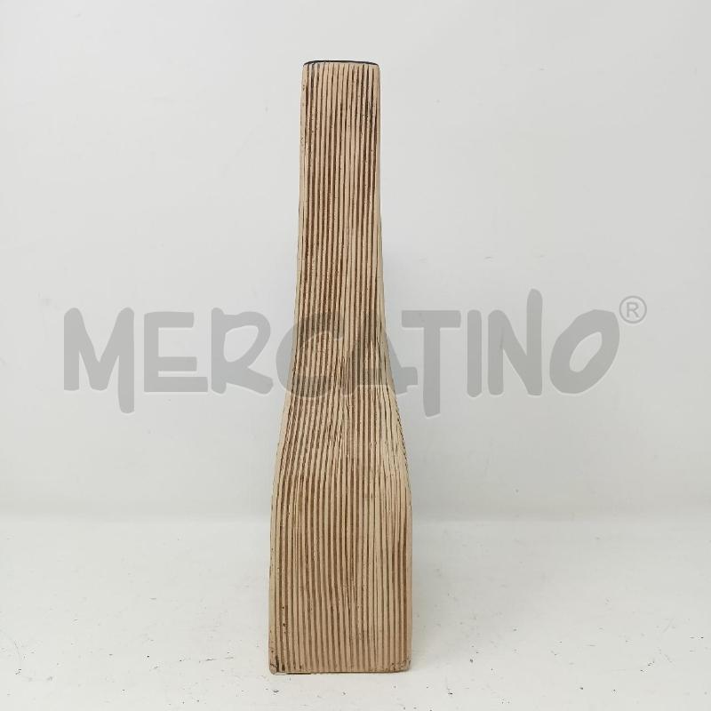 VASO CERAMICA SQUADRATO LINEE BEIGE NERO  | Mercatino dell'Usato Roma re di roma 2