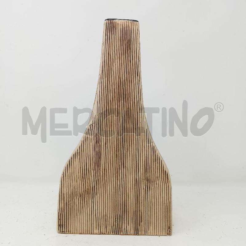 VASO CERAMICA SQUADRATO LINEE BEIGE NERO  | Mercatino dell'Usato Roma re di roma 3