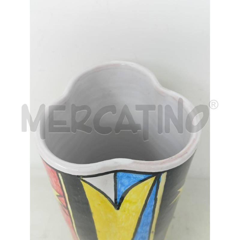 VASO CERAMICA STELLE GIALLE NERO ARANCIONE 3 CERCHI  | Mercatino dell'Usato Roma re di roma 2