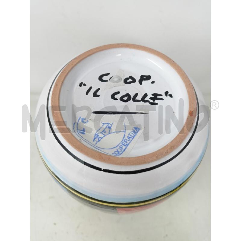 VASO CERAMICA STELLE GIALLE NERO ARANCIONE 3 CERCHI  | Mercatino dell'Usato Roma re di roma 3