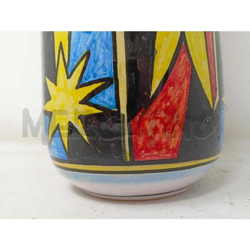 VASO CERAMICA STELLE GIALLE NERO ARANCIONE 3 CERCHI  | Mercatino dell'Usato Roma re di roma 5