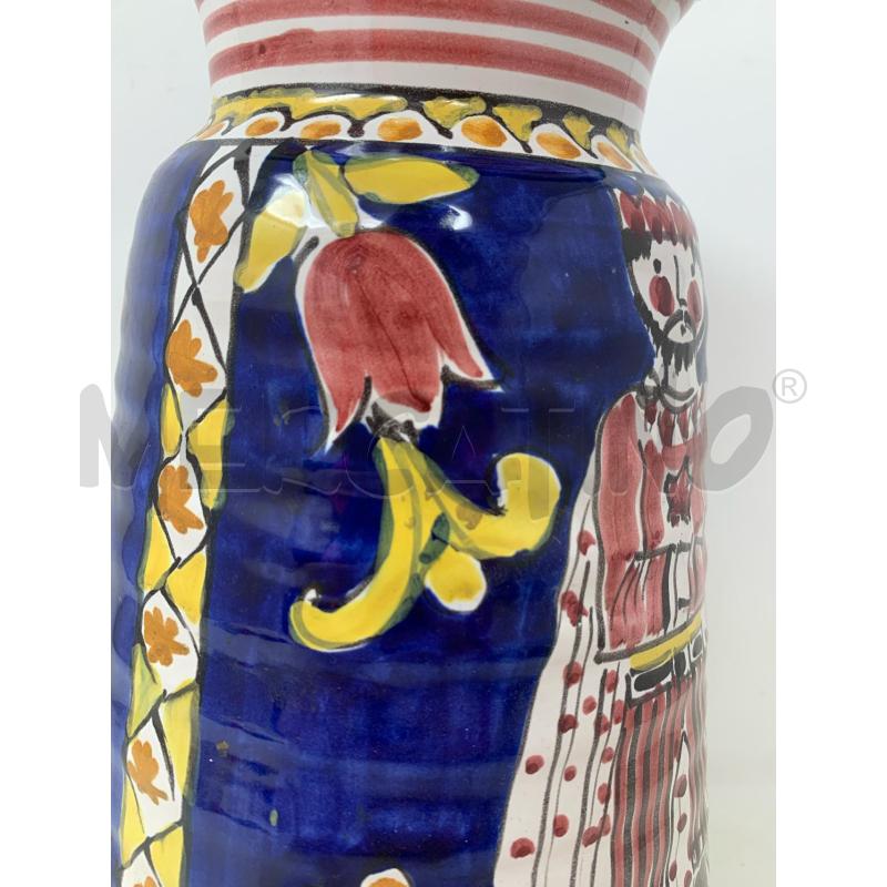 VASO CERAMICA VIETRI BLU UOMO DONNA BORDO AZZURRO DIFETTO | Mercatino dell'Usato Roma re di roma 3