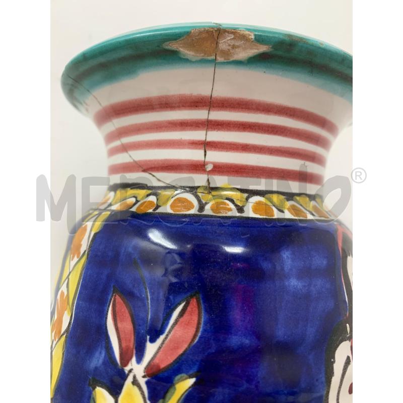 VASO CERAMICA VIETRI BLU UOMO DONNA BORDO AZZURRO DIFETTO | Mercatino dell'Usato Roma re di roma 5