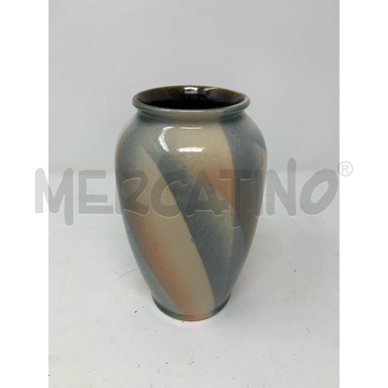 VASO CERAMICA WEST GERMANY BAY AEROGRAFATO CELESTE  | Mercatino dell'Usato Roma re di roma 1