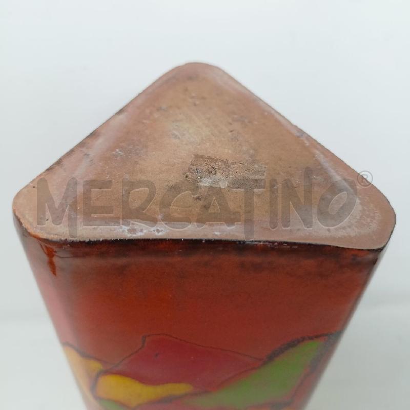 VASO CERAMICA  VARZOLI TRANGOLARE ARARANCIONE CASETTA | Mercatino dell'Usato Roma re di roma 4