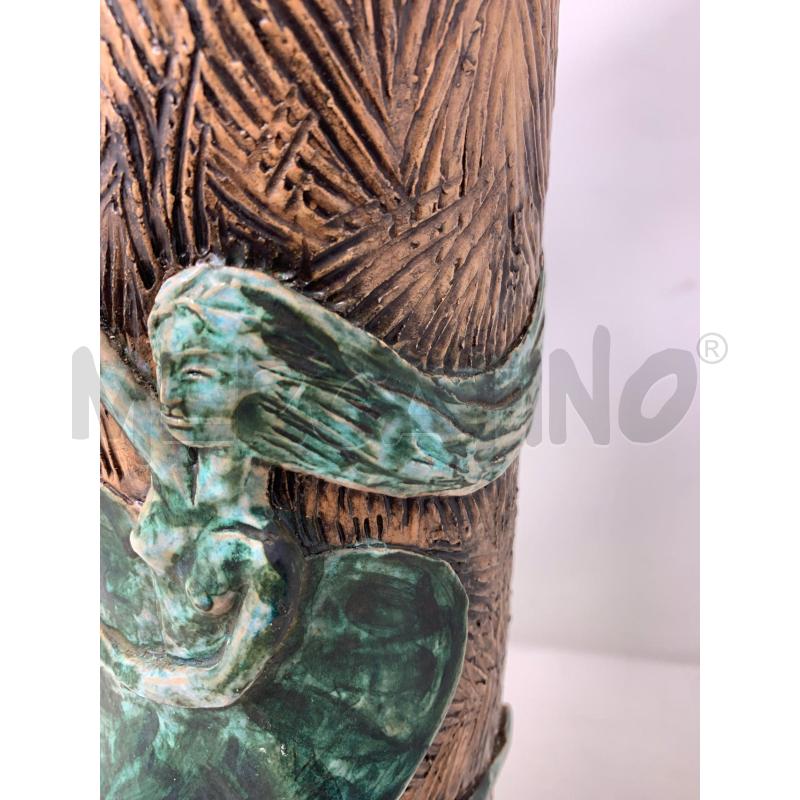 VASO CILINDRICO CERAMICA BALLERINA VERDE FONDO GRAFFIO | Mercatino dell'Usato Roma re di roma 2