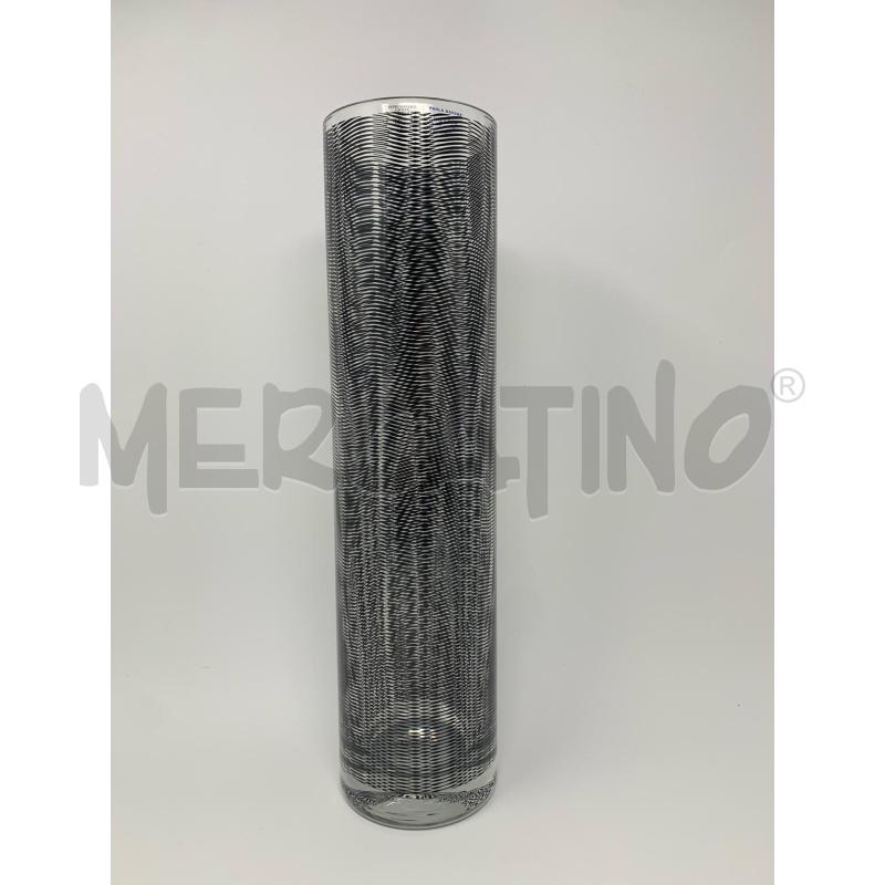 VASO CILINDRICO VETRO EGIZIA LINEARE NERO | Mercatino dell'Usato Roma re di roma 1