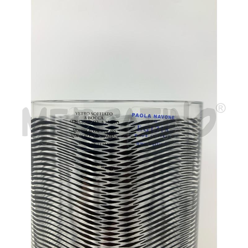 VASO CILINDRICO VETRO EGIZIA LINEARE NERO | Mercatino dell'Usato Roma re di roma 2