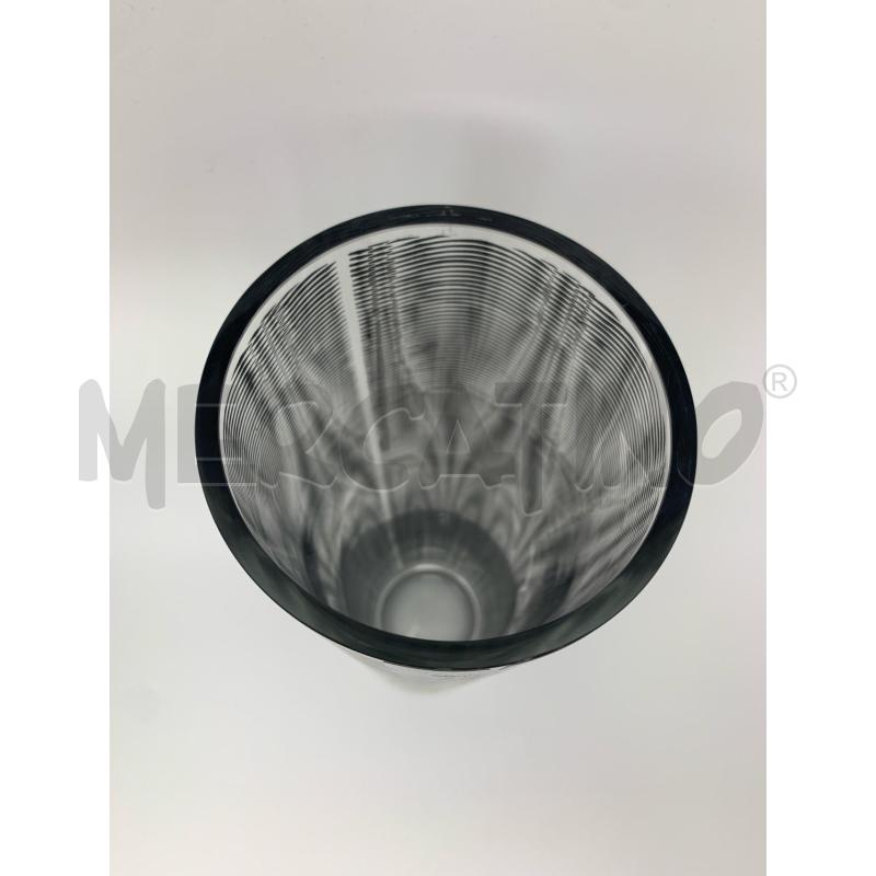 VASO CILINDRICO VETRO EGIZIA LINEARE NERO | Mercatino dell'Usato Roma re di roma 3