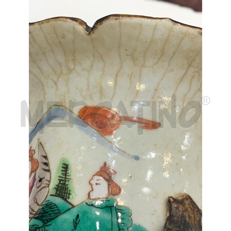 VASO CINESE CERAMICA DECORO CORTIGIANI 2 MANICI CANI FO | Mercatino dell'Usato Roma re di roma 5