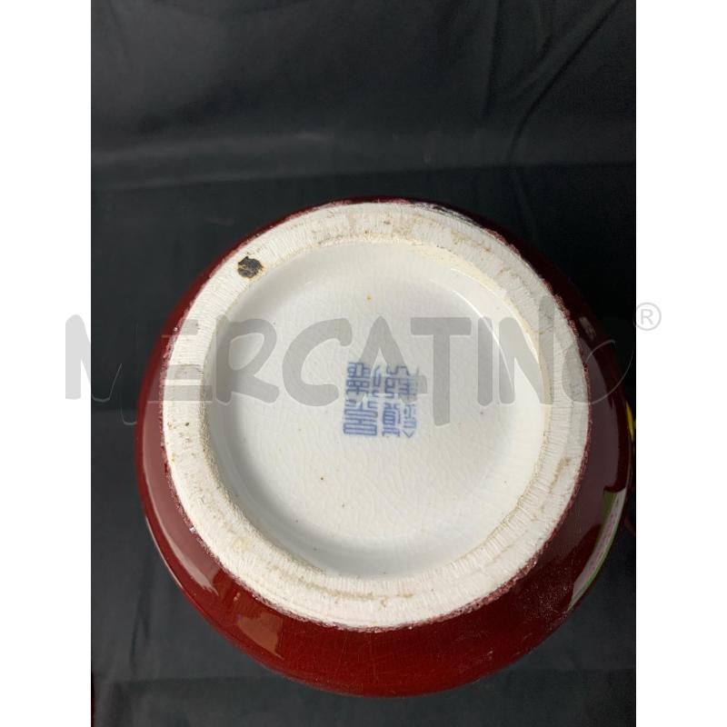 VASO CINESE ROSSO PORCELLANA  | Mercatino dell'Usato Roma re di roma 4