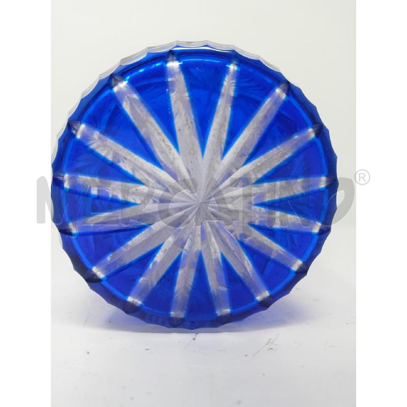 VASO CRISTALLO CONICO BLU DEC FOGLIE | Mercatino dell'Usato Roma re di roma 5