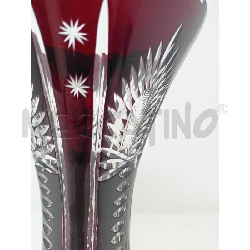 VASO CRISTALLO MOLATO BORDEAUX STELLE BASE TONDA  | Mercatino dell'Usato Roma re di roma 4