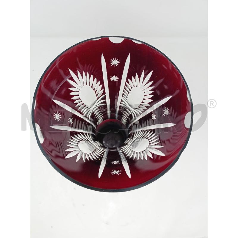 VASO CRISTALLO MOLATO BORDEAUX STELLE BASE TONDA  | Mercatino dell'Usato Roma re di roma 5