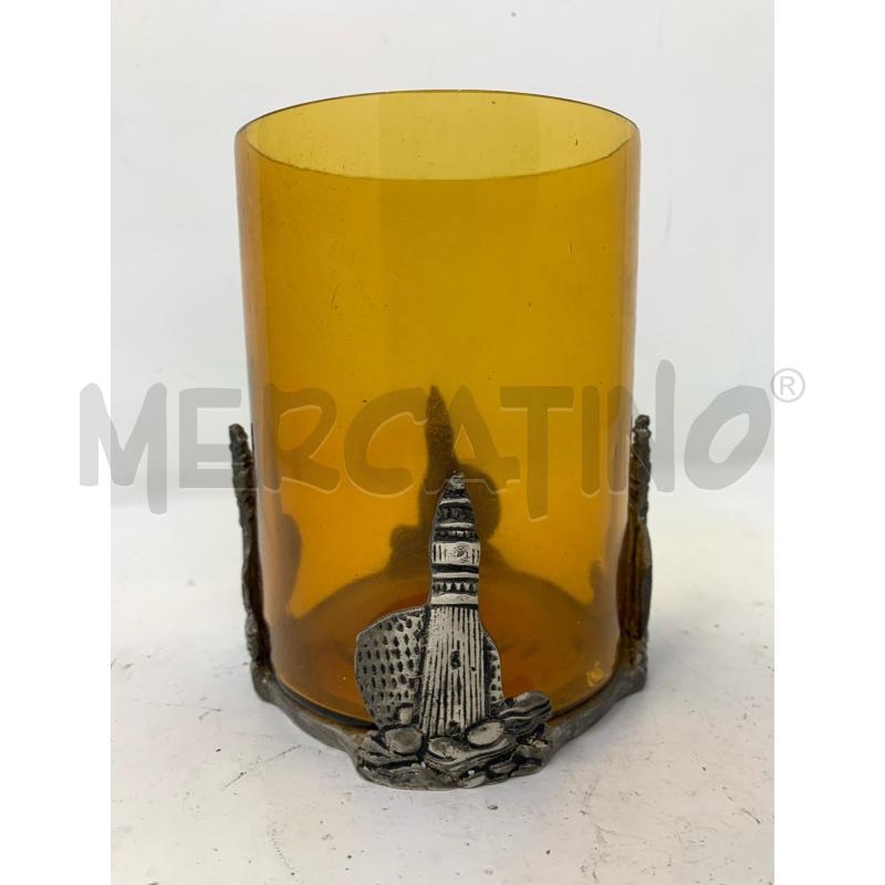 VASO JORDAN VETRO ARANCIONE CILINDRO STRUTTURA SHEFFIELD  | Mercatino dell'Usato Roma re di roma 1