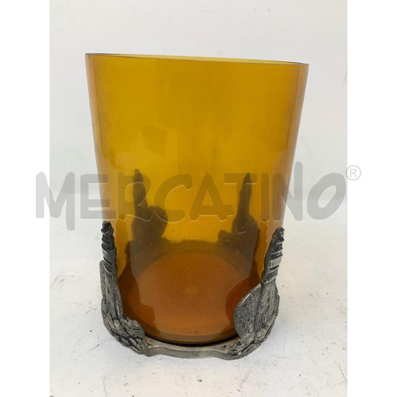 VASO JORDAN VETRO ARANCIONE CILINDRO STRUTTURA SHEFFIELD  | Mercatino dell'Usato Roma re di roma 2