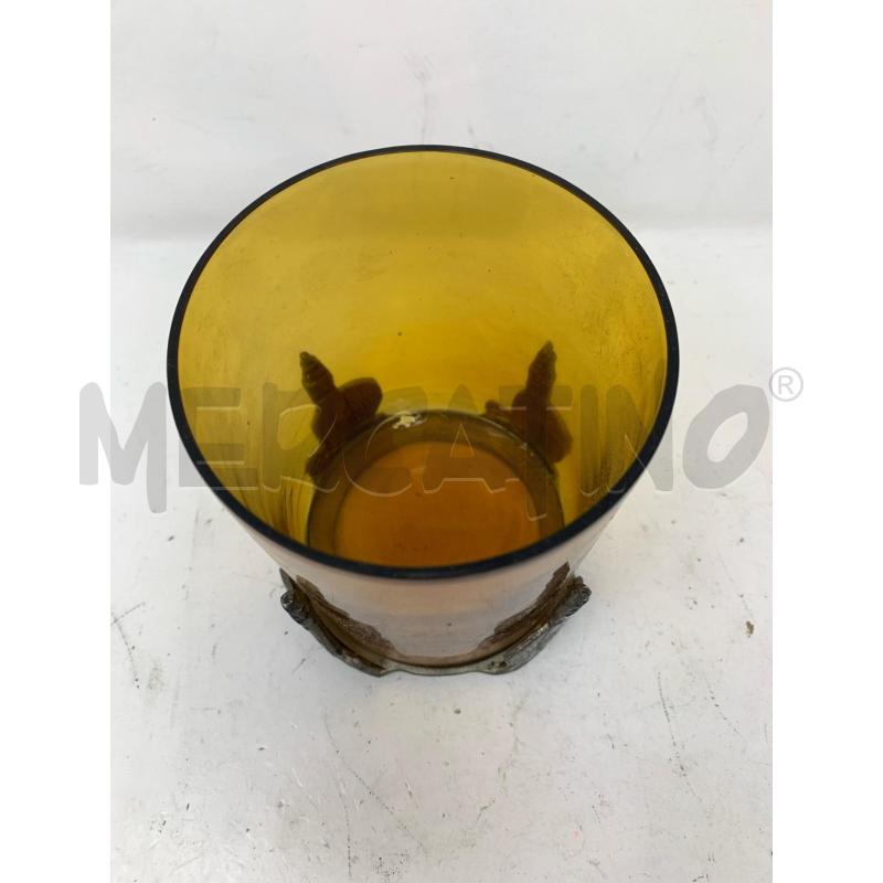 VASO JORDAN VETRO ARANCIONE CILINDRO STRUTTURA SHEFFIELD  | Mercatino dell'Usato Roma re di roma 3