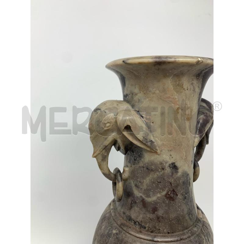 VASO MARMO CINESE 2 TESTE ELEFANTI ANELLI BASE MARMO ROSSO  | Mercatino dell'Usato Roma re di roma 2