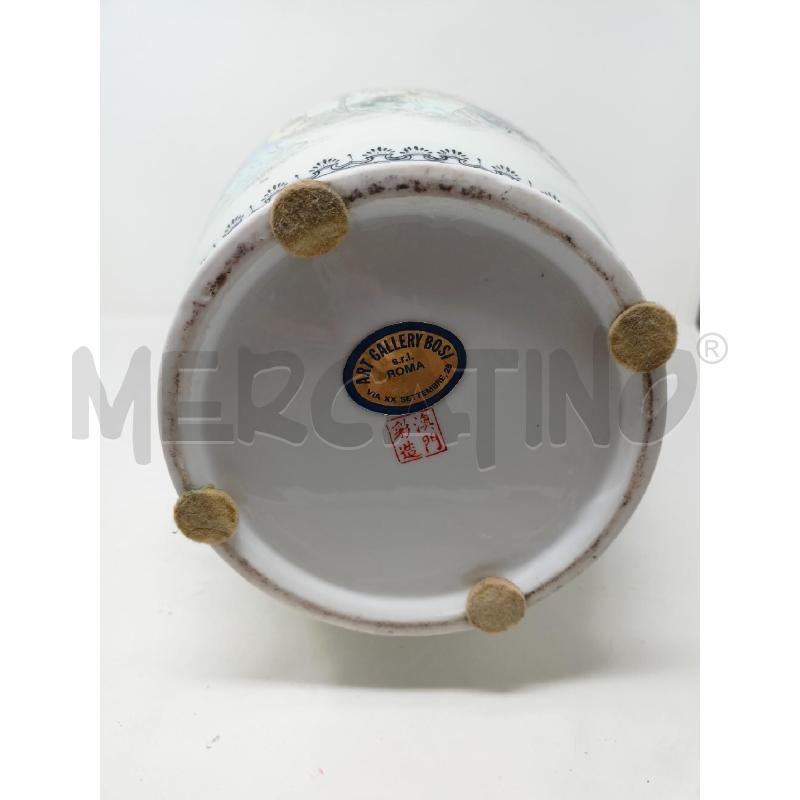 VASO ORIENTALE DUE DRAGHI ARANCIONI SCENA GIOCO DONNE FONDO BIANCO  | Mercatino dell'Usato Roma re di roma 5