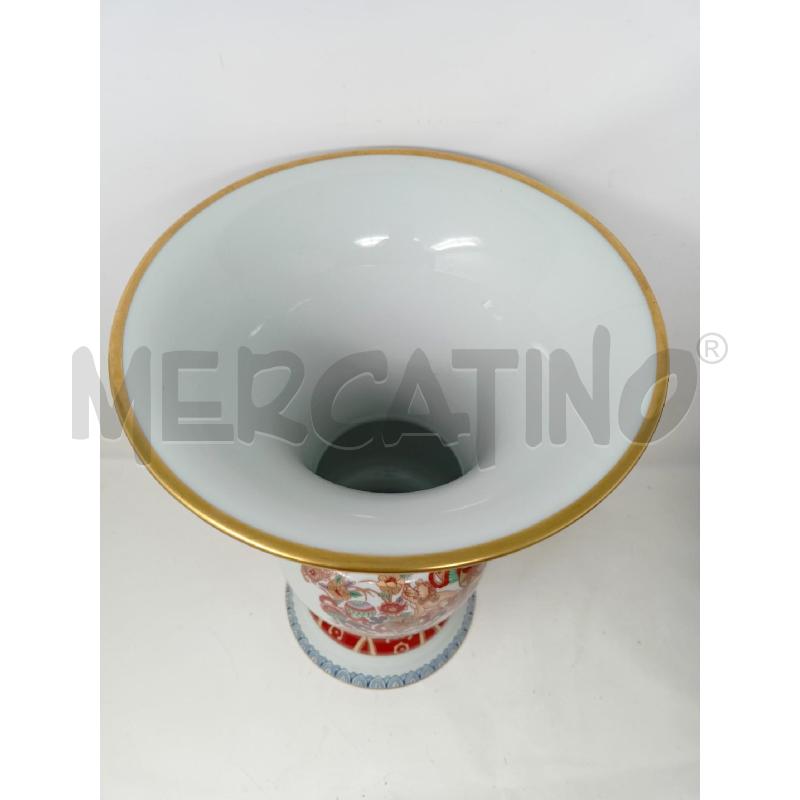 VASO PORCELLANA VISTA ALEGRE DEC ROSSI BLU BORDI DORATI  | Mercatino dell'Usato Roma re di roma 3