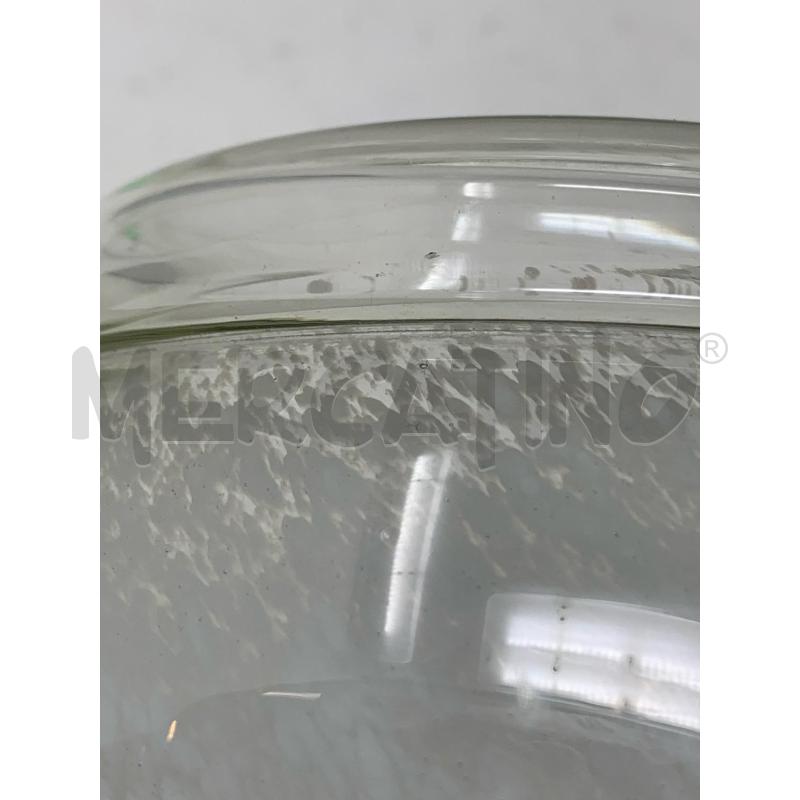 VASO SFERICO VETRO STRIATO BIANCO  | Mercatino dell'Usato Roma re di roma 2