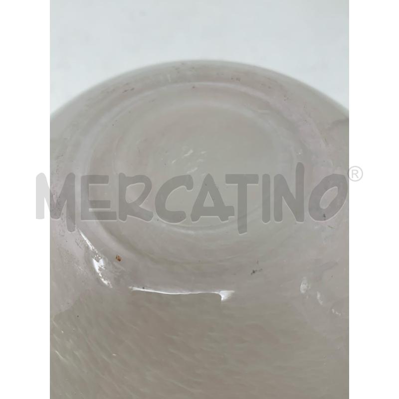 VASO SFERICO VETRO STRIATO BIANCO  | Mercatino dell'Usato Roma re di roma 3