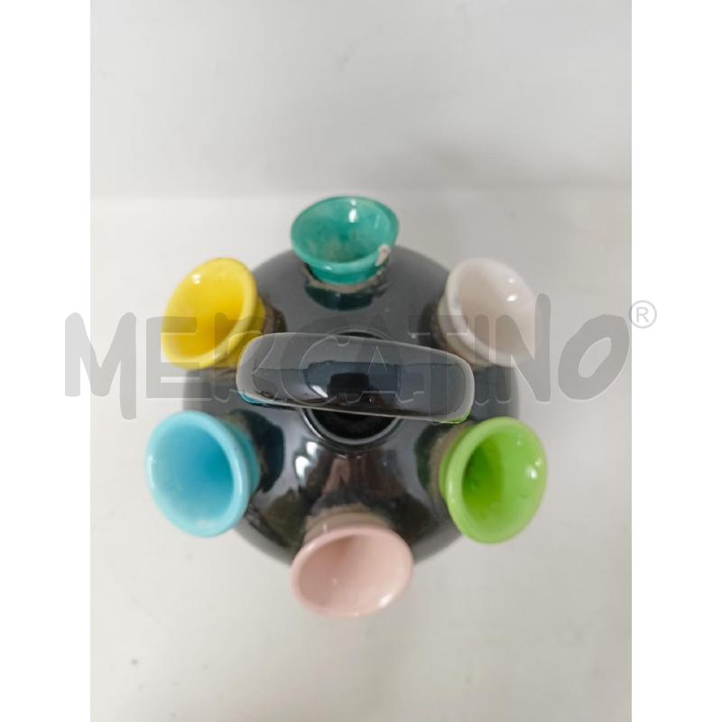 VASO TULIPANO CERAMICA FONDO NERO 6 BOCCHE | Mercatino dell'Usato Roma re di roma 2