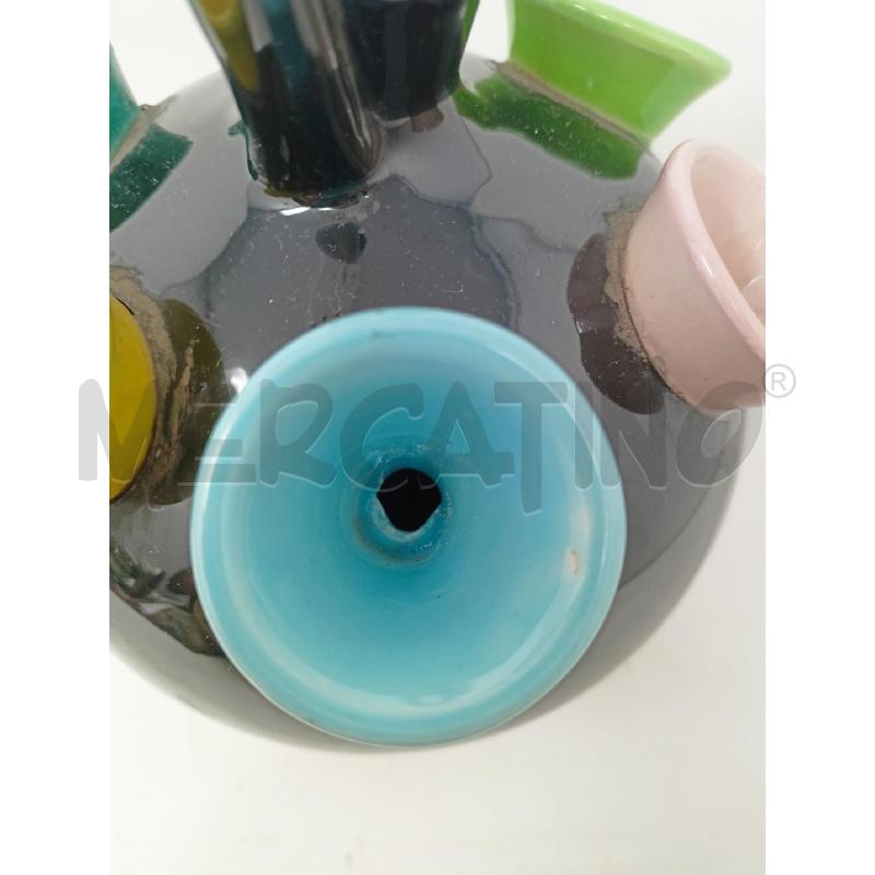 VASO TULIPANO CERAMICA FONDO NERO 6 BOCCHE | Mercatino dell'Usato Roma re di roma 4