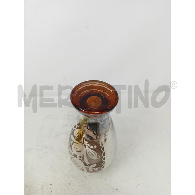 VASO VETRO ARANCIONE FIORI FASICA SILVER  | Mercatino dell'Usato Roma re di roma 5