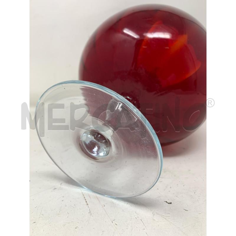 VASO VETRO CALICE ROSSO PANCIUTO BASE TRASPARENTE  | Mercatino dell'Usato Roma re di roma 4