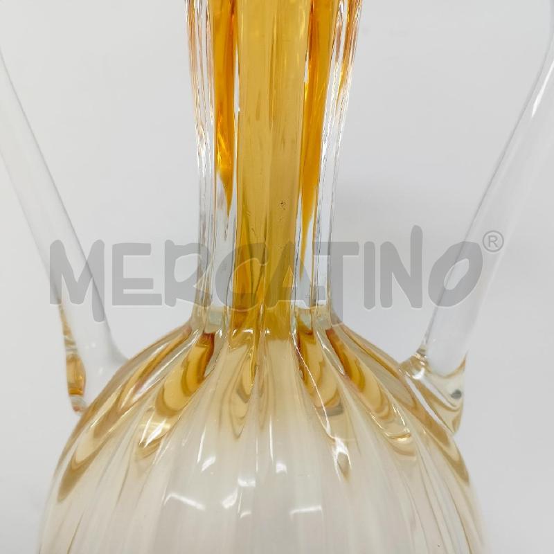 VASO VETRO GIALLO ANFORA BIANSATO  | Mercatino dell'Usato Roma re di roma 3
