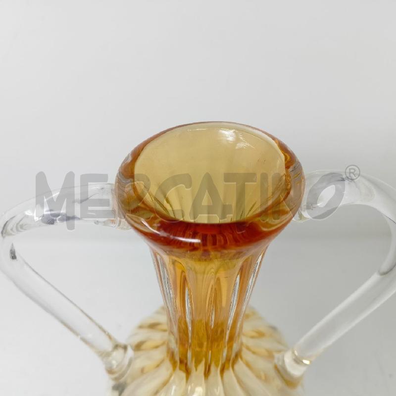VASO VETRO GIALLO ANFORA BIANSATO  | Mercatino dell'Usato Roma re di roma 4