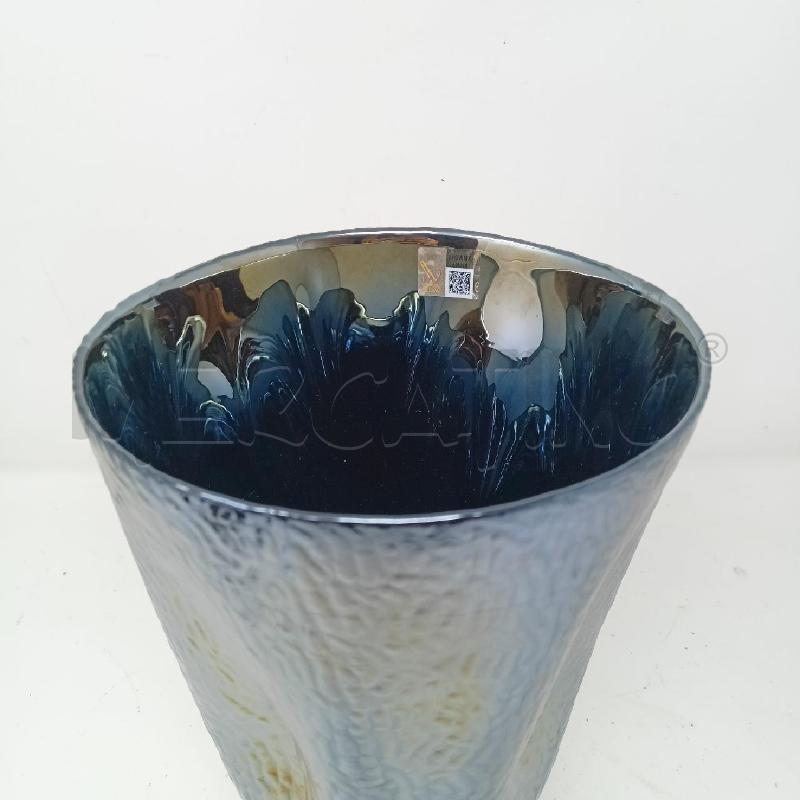 VASO VETRO MURANO BLU YALOS INTERNO SPECCHIATO  | Mercatino dell'Usato Roma re di roma 2