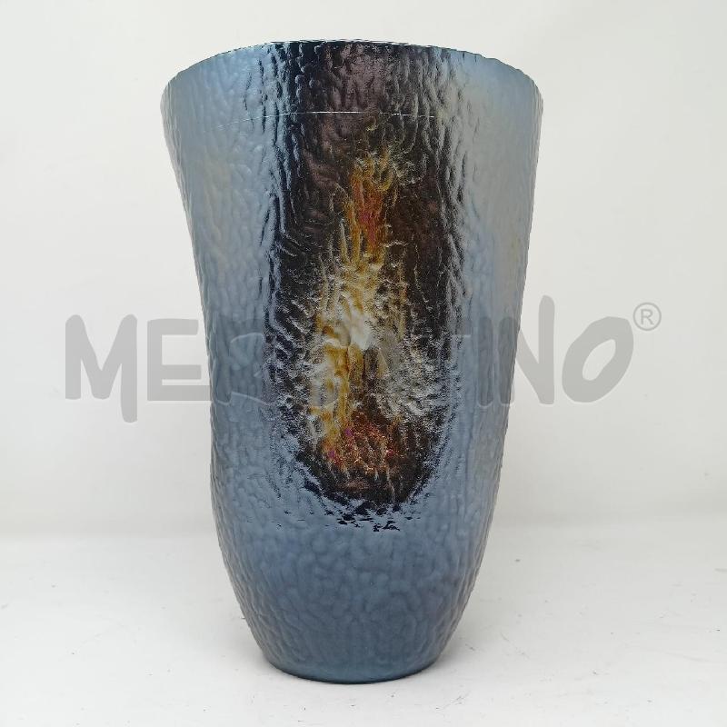 VASO VETRO MURANO BLU YALOS INTERNO SPECCHIATO  | Mercatino dell'Usato Roma re di roma 3