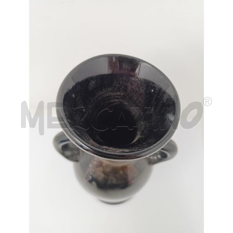 VASO VETRO NERO INCLUSIONI DORATE GRIGIE  | Mercatino dell'Usato Roma re di roma 3