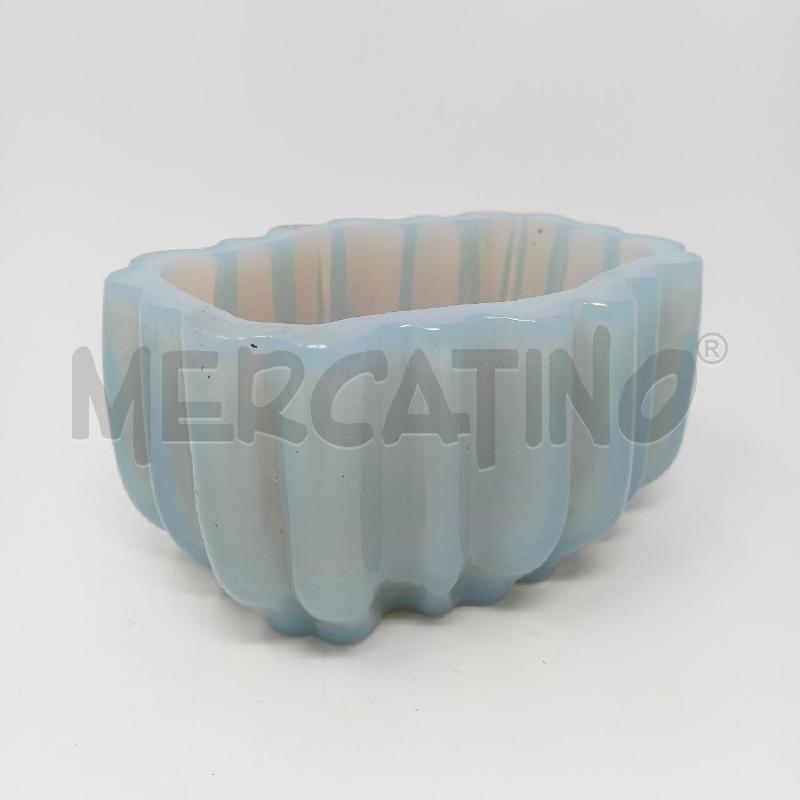 VASO VETRO OPALESCENTE COSTOLATO EPOCA | Mercatino dell'Usato Roma re di roma 1