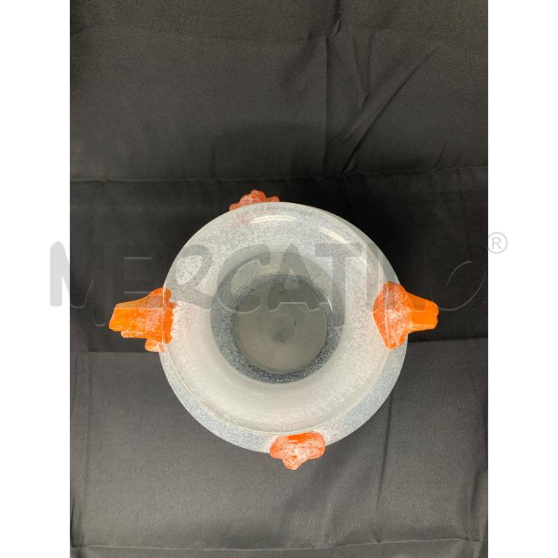 VASO VETRO SCAVO MANCI ARANCIONI  | Mercatino dell'Usato Roma re di roma 2