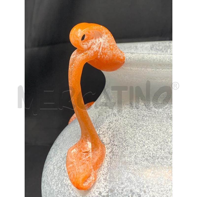 VASO VETRO SCAVO MANCI ARANCIONI  | Mercatino dell'Usato Roma re di roma 4