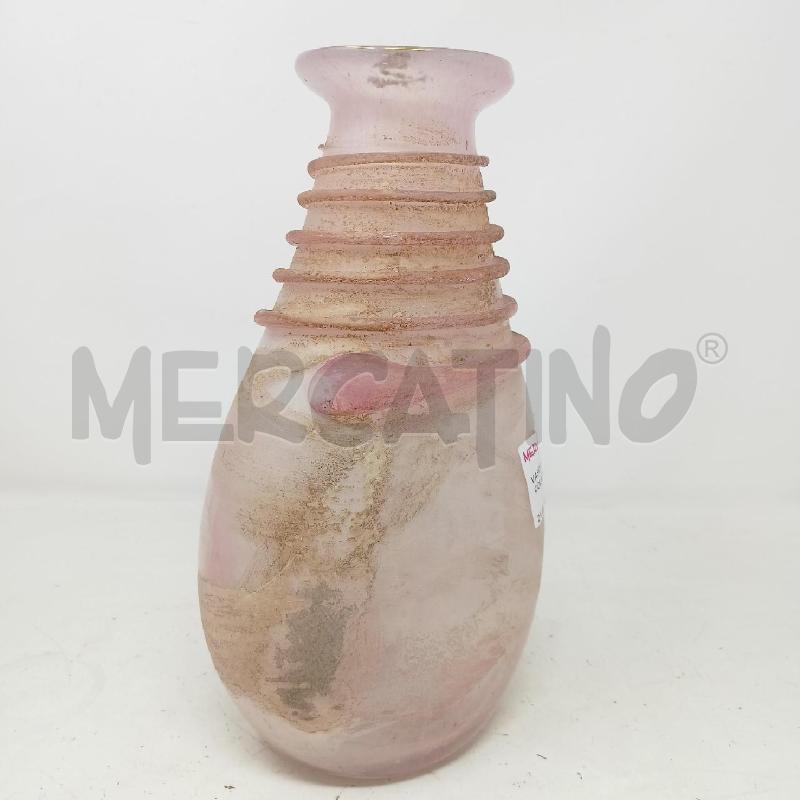 VASO VETRO SCAVO ROSA COLATURA SPIRALE  | Mercatino dell'Usato Roma re di roma 1