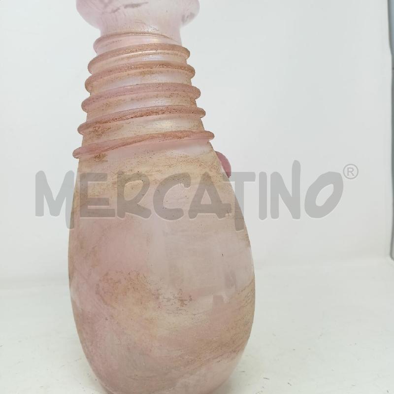 VASO VETRO SCAVO ROSA COLATURA SPIRALE  | Mercatino dell'Usato Roma re di roma 3