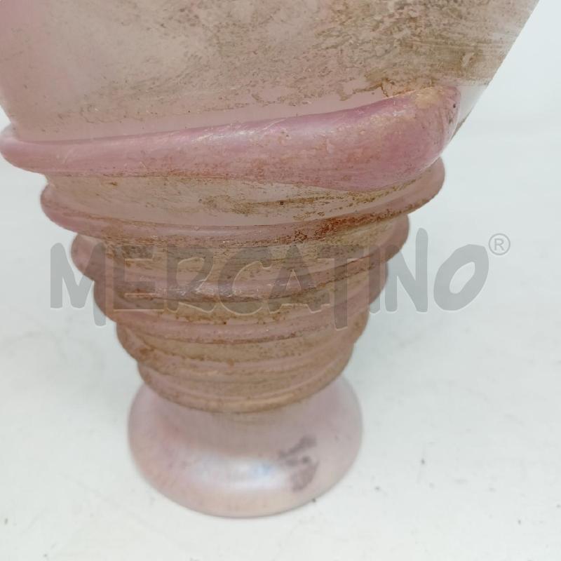 VASO VETRO SCAVO ROSA COLATURA SPIRALE  | Mercatino dell'Usato Roma re di roma 5