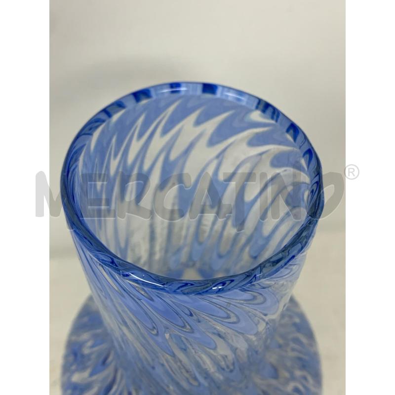 VASO VETRO SOF STRIAT AZZURRO | Mercatino dell'Usato Roma re di roma 2
