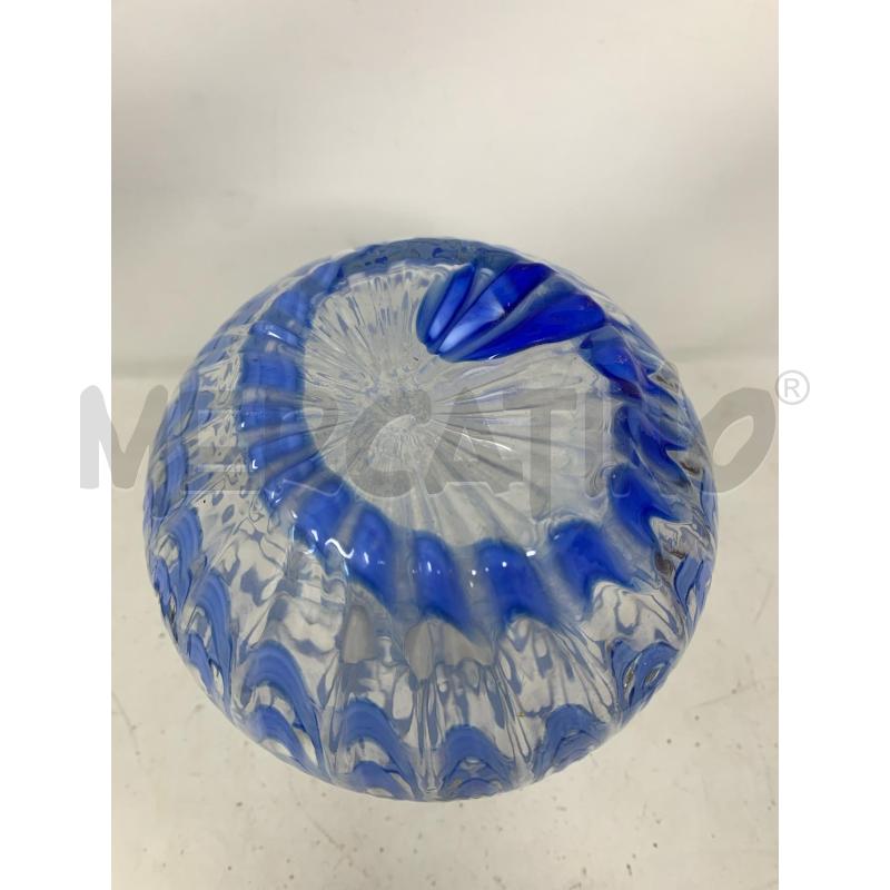 VASO VETRO SOF STRIAT AZZURRO | Mercatino dell'Usato Roma re di roma 3