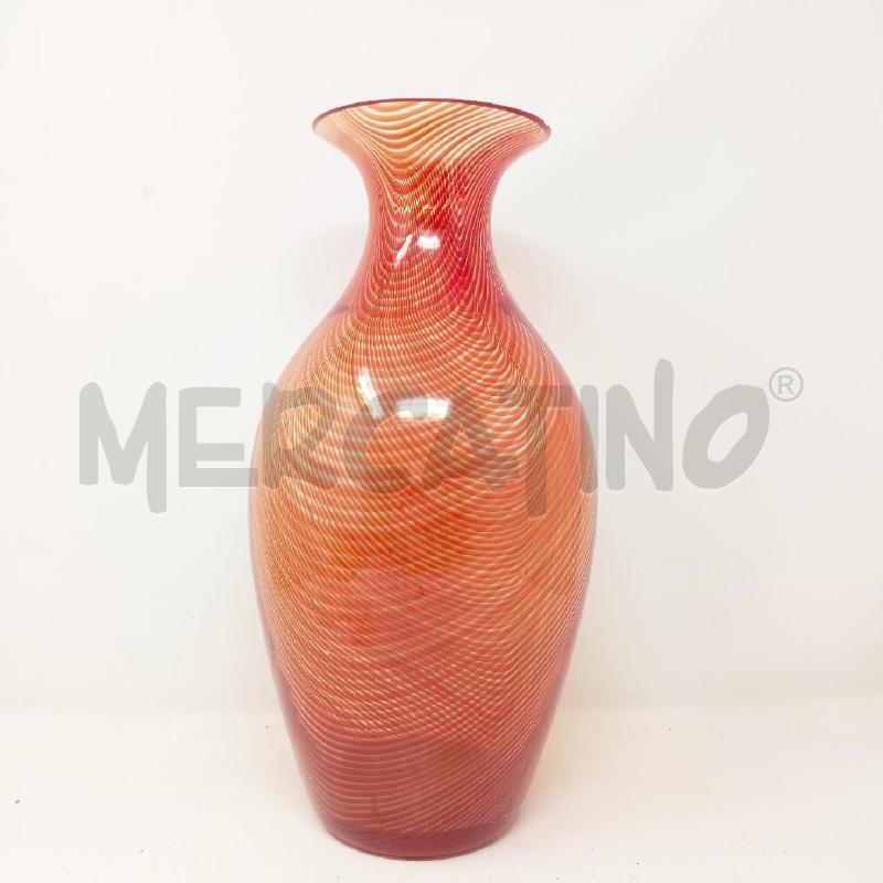VASO VETRO VEART TRASPARENTE CANNUCCE ARANCIONI DIF   | Mercatino dell'Usato Roma re di roma 1