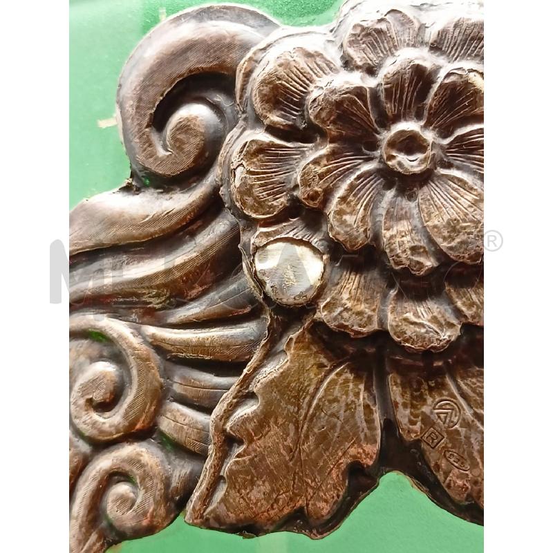 VASO VETRO VERDE CILINDRICO DEC RICCIOLI SILVER  | Mercatino dell'Usato Roma re di roma 4