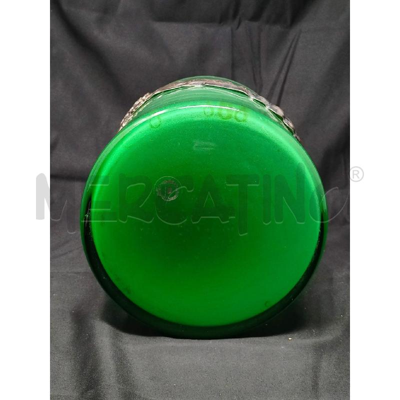 VASO VETRO VERDE CILINDRICO DEC RICCIOLI SILVER  | Mercatino dell'Usato Roma re di roma 5
