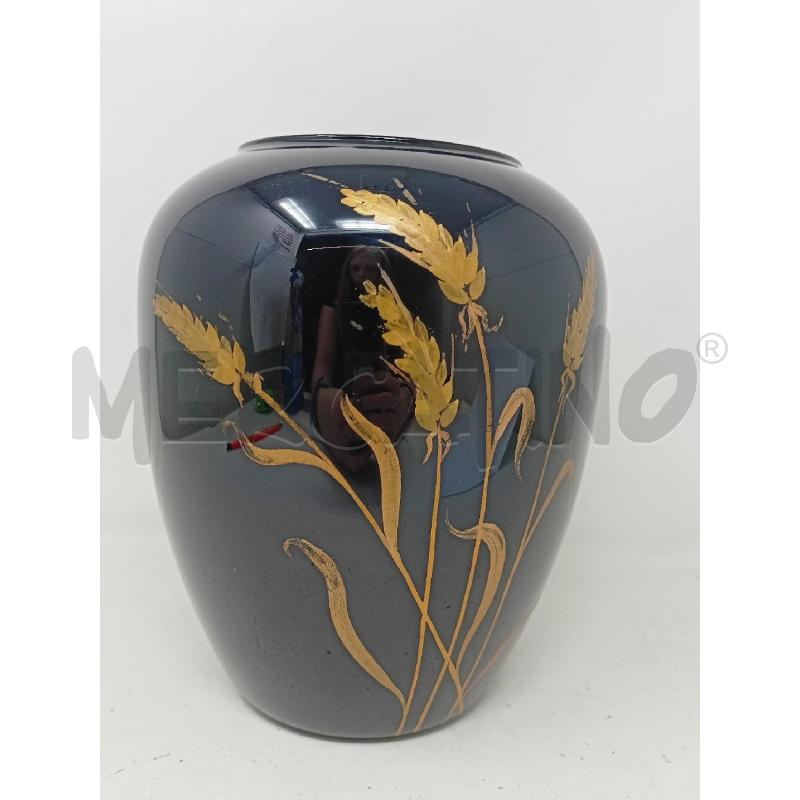 VASO VETRO VIOLA SCURO SPIGHEDORATE DIPINTE  | Mercatino dell'Usato Roma re di roma 1