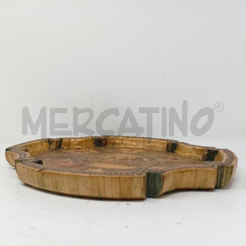 VASSOIO LEGNO INTRECCIATO ANNI '30 RAFF MUSICANTI | Mercatino dell'Usato Roma re di roma 5