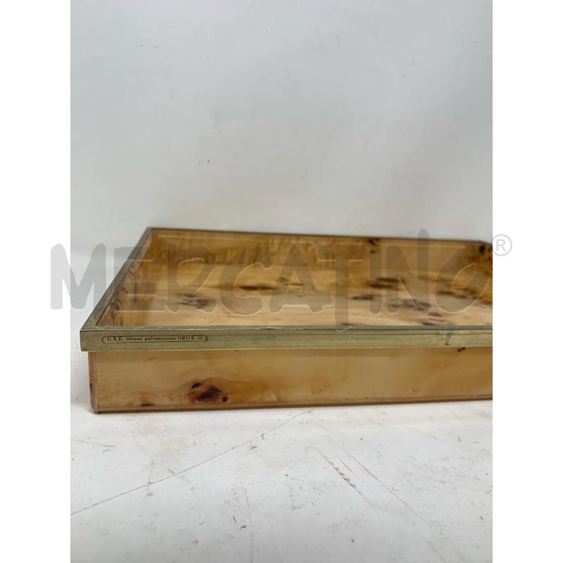 VASSOIO LEGNO RIVESTITO PLEXIGLASS BORDO METALLO DORATO | Mercatino dell'Usato Roma re di roma 4